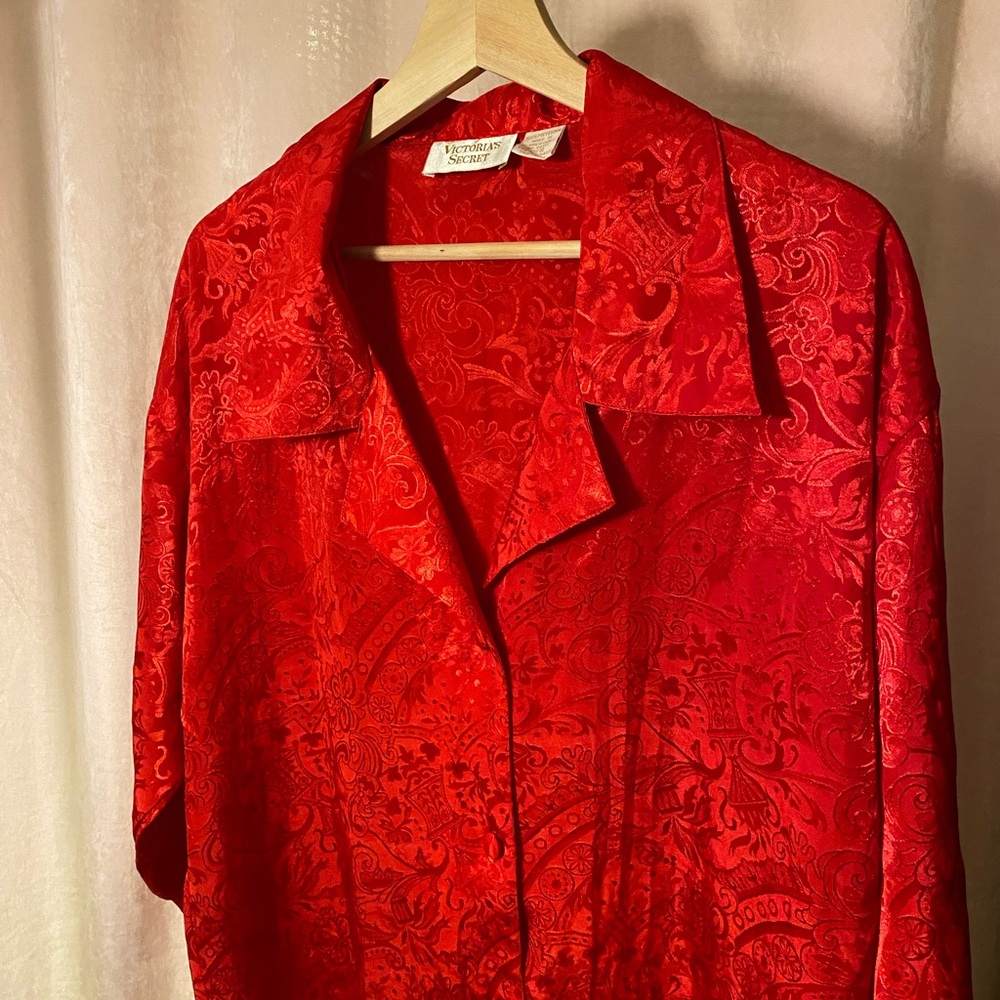 Victoria’s Secret gold label 90s red shirt dress pajama